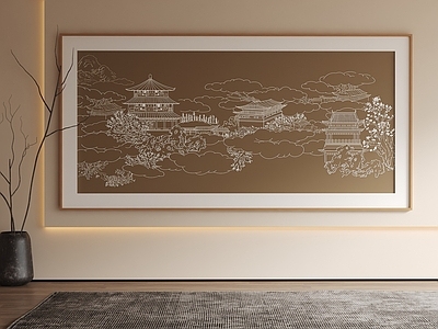 新中式儿童挂画 客厅长挂画 国画