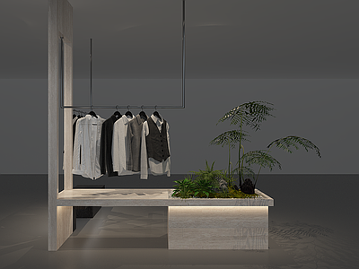 极简晾衣架 服装店 衣服 模特 男装 道具