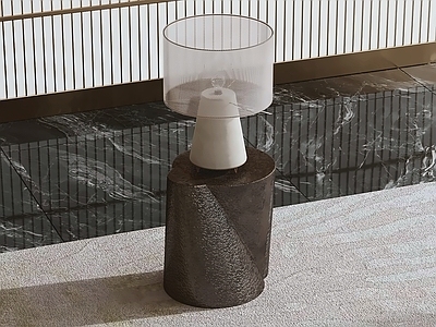 轻奢边几 台灯 玻璃灯罩 陶瓷底座 金属台灯 室内照明