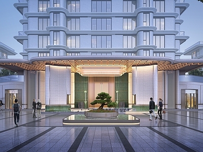 现代主义小区建筑 排屋 叠墅 四代住宅 小区入口
