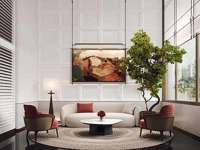 现代简约民宿大厅