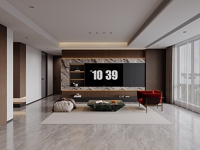 意式极简大平层客餐厅 意式客餐厅