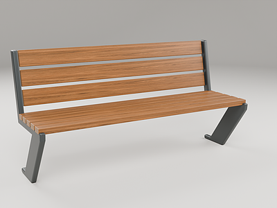 现代简约户外椅 折翼钢木 折板钢架长椅 木条靠背