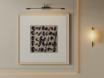 原木风儿童挂画 禅意色块装饰画 新中式肌理挂画 亚麻底抽象油画
