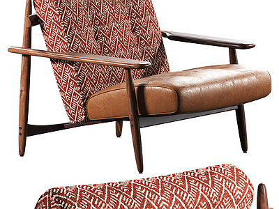 中古风休闲椅 Minotti Trio 休闲椅