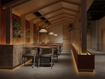 新中式中餐厅 侘寂中餐厅 侘寂火锅 山野风格 野山风火锅店 原木风中餐厅