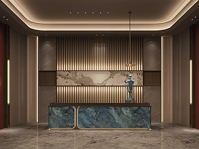 新中式酒店大堂 新中式酒店前台