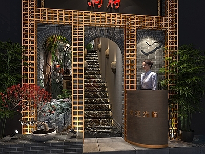 新中式活动门头 火锅店门头 餐饮店门头
