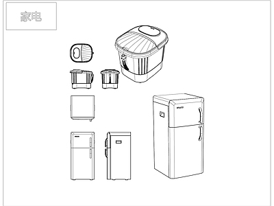 其他图库 家电 三视图 贴图 中式 花纹