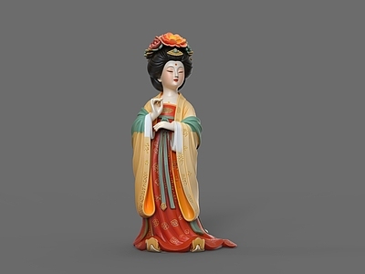 中式雕塑摆件 唐代美女 仕女 唐三彩 古装美女 唐装手办