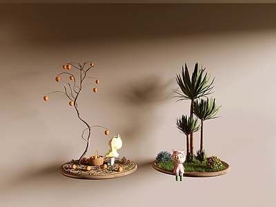 奶油风摆件组合 植物摆件