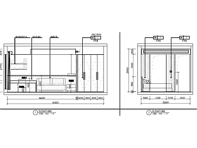 家装立面图 复式主卧立面施