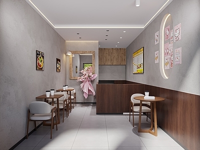 现代简约奶茶店