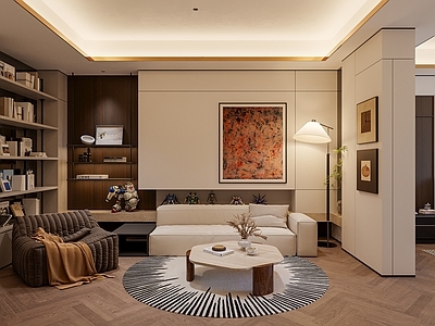 轻奢家居客厅 书房