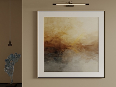 极简抽象挂画 大地色抽象油画 轻奢方形抽象画