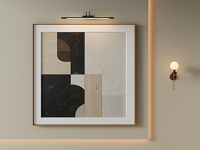 中古风抽象挂画 侘寂风肌理油画 现代方形肌理挂画 肌理抽象画