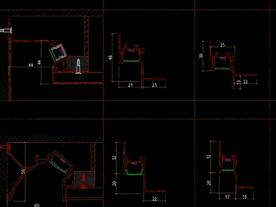 其他节点详图 线性灯节点图 LED灯具节点图 嵌入式灯具节点
