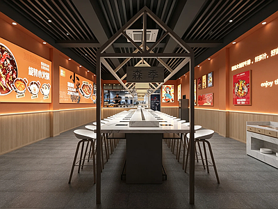 现代火锅店 旋转火锅店