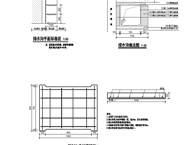 乡村改造 乡村排水沟做法 盖板做法