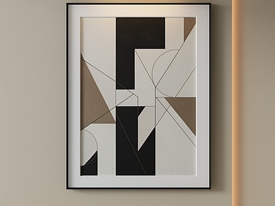极简抽象挂画 黑白艺术挂画 几何装饰画 极简装饰画