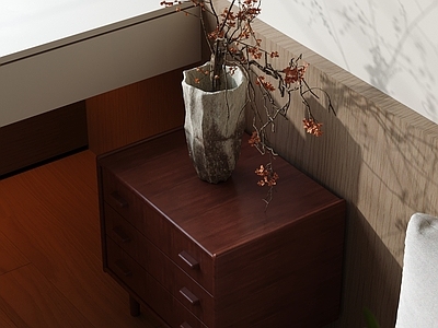 中古风床头柜
