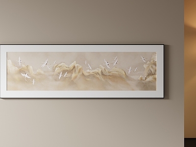 新中式山水画 国画 长条挂画