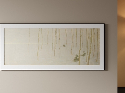 极简抽象挂画 抽象画 长条挂画 素色装饰画