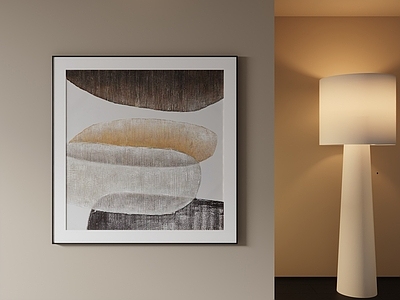 奶油风抽象挂画 肌理画 油画 方形挂画