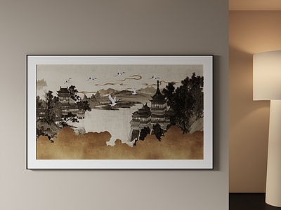 新中式宋式挂画 国画 插画 茶室挂画