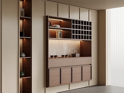 新中式茶柜 书柜