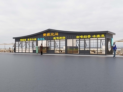 新中式餐饮建筑 网红集装箱店铺 新中式集装箱店铺 网红集装箱 国风集装箱商业 集成房屋