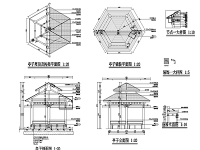 亭子 六角景观亭