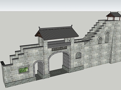 中式古建入口大门