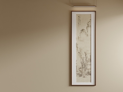 新中式山水画 国画 茶室装饰画 办公装饰画 竖向装饰画