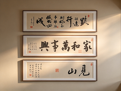 新中式字画 茶室组合挂画 办公装饰画 休闲区装饰画