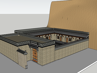 中式古建乡村民房 窑洞 四合院 古建筑