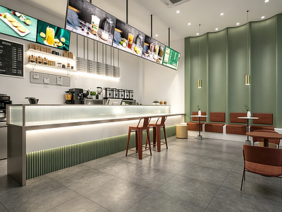 现代简约奶茶店 奶茶店