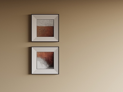 侘寂挂画组合 现代线条装饰画 几何肌理挂画 肌理抽象双联画
