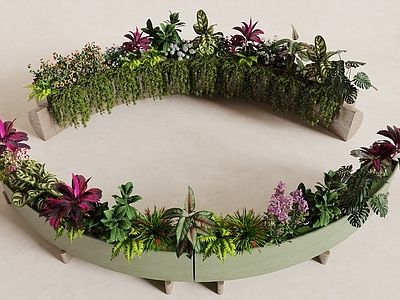 现代花境 花池 花箱 植物堆 绿植组合 植物组合