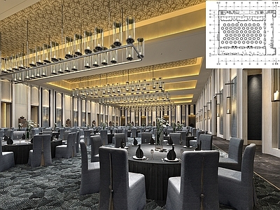 酒店宴会厅 新中式酒店宴会厅