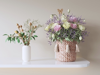 奶油风花艺 花瓶