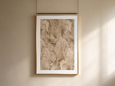 新中式山水画 玄关国风山水挂画