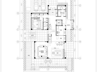 别墅建筑 500平豪华别墅 三层独栋别墅平面 占地面积224平 酒店民宿自建房 车库庭院保姆房