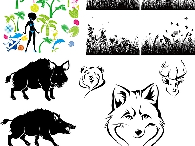 其他图库 线稿 线稿贴图 中式 剪影 花纹