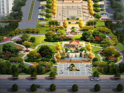 口袋公园 口袋公园施工图 街边绿地施工图 景观广场施工图
