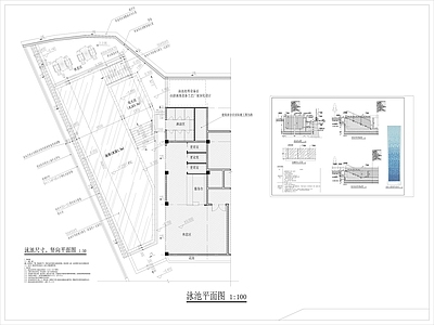 其他节点详图 泳池平面详图 泳池施工图 适老化泳池 1米3深泳池施工