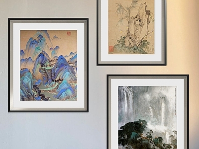 新中式山水画 宋式中式挂画装饰 墙饰挂件装饰挂画 山水意境挂画相框