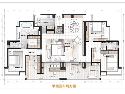 大平层 家装平面布置图 住宅平面布置图 别墅大宅平面图 大平层平面图