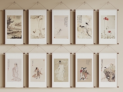 新中式挂画组合 中式装饰挂画