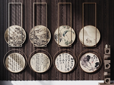 新中式挂画组合 中式装饰挂画